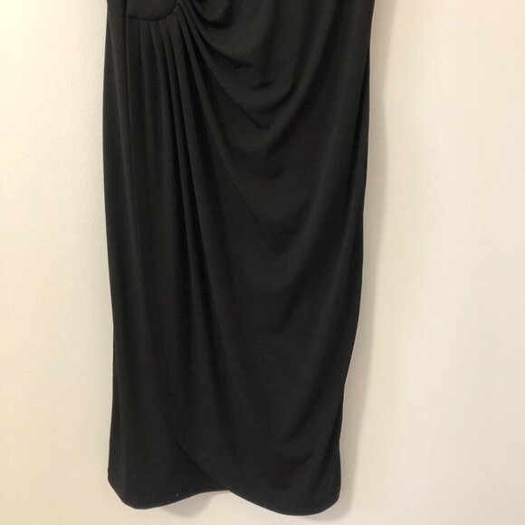 3/$25 ❥Jessica Sleeveless Silver Metallic Black Knee Length Stretch Dress Size 4 - Picture 3 of 9